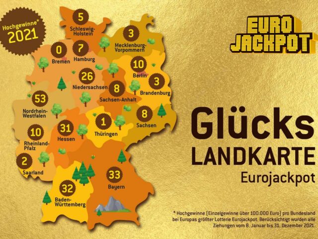 Eurojackpot-Bilanz 2021 / Rekordzahl geknackter Jackpots