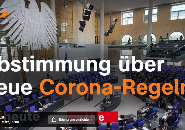 Ab 9:00 Uhr live / Neue Corona-Regeln: Debatte und Abstimmung im Bundestag