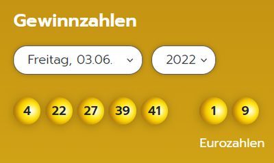 Eurojackpot: Zahlen & Quoten (Freitags-Ziehung)