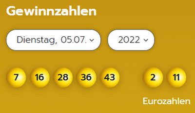 Eurojackpot: Zahlen & Quoten (Dienstags-Ziehung)