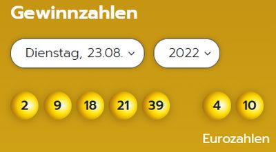 Eurojackpot: Zahlen & Quoten (Dienstags-Ziehung)