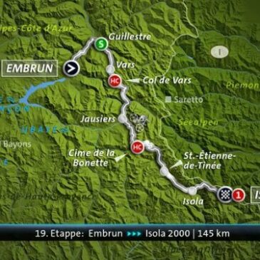 Livestream ab 12:50 Uhr: Tour de France – 19. Etappe: Embrun – Isola 2000 (145 km) (Das Erste 14:10 – 17:00 Uhr)