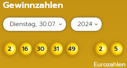 Eurojackpot: Zahlen & Quoten der Dienstags-Ziehung