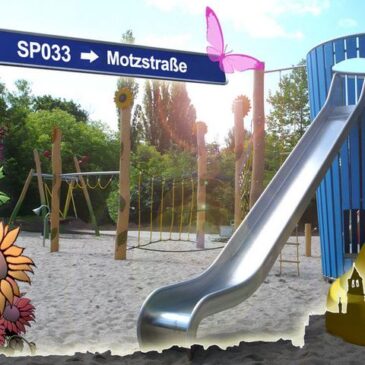 Erweiterung des Spielplatzes Motzstraße: Aus „Kleingarten-Spiel“ wird Großgarten mit Actionpotenzial