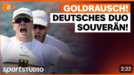 Kanu-Rennsport Herren Kajak Zweier: Goldmedaille für Jacob Schopf & Max Lemke / Die Highlights | sportstudio