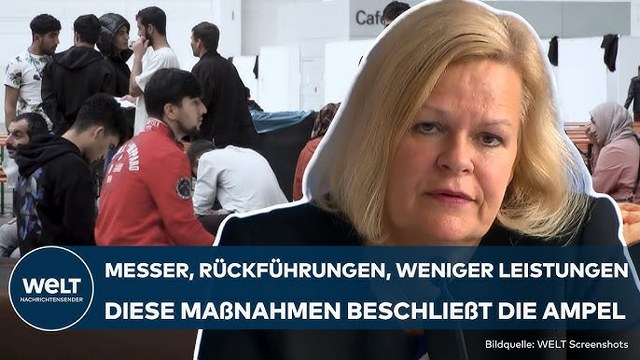 NANCY FAESER: Asylwende? Messerverbote! Ampel streicht diesen Geflüchteten Sozialleistungen