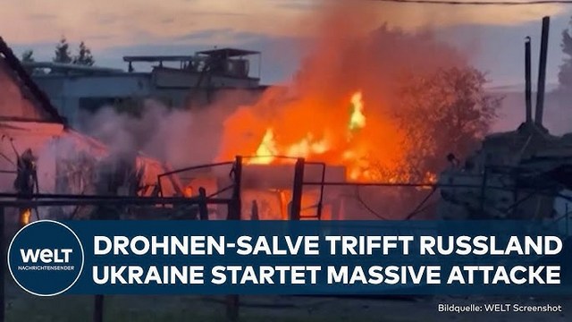 PUTINS KRIEG: Heftiger Schlag! Ukraine feuert massive Drohnen-Salve auf Russland