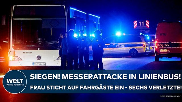 SIEGEN: Messerattacke in Linienbus! Frau sticht auf Fahrgäste ein – sechs Verletzte!