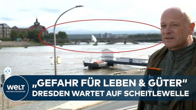 DRESDEN HOCHWASSER WARNSTUFE 1: Carolabrücke gesichert – Scheitelwelle mit höchster Gefahr erwartet