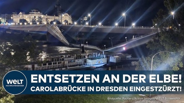 DRESDEN: Eilmeldung! Carolabrücke teilweise eingestürzt! Rettungskräfte an Elbe im Einsatz!