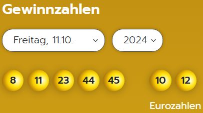 Eurojackpot: Zahlen & Quoten der Freitags-Ziehung