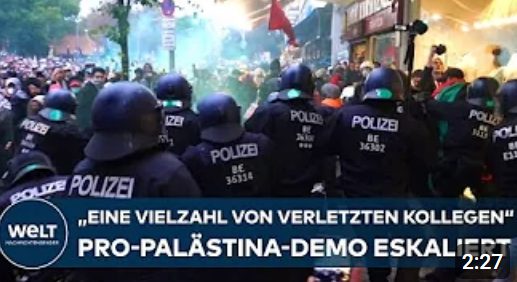 BERLIN: HEFTIGE KRAWALLE bei propalästinensischer Demo – Israel-Hass und antisemitische Parolen