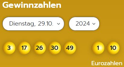 Eurojackpot: Zahlen & Quoten der Dienstags-Ziehung