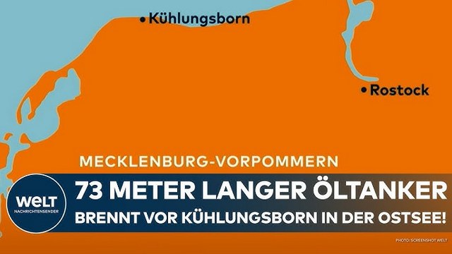 OSTSEE: 640 Tonnen Öl geladen! 73 Meter langer Tanker „Annika“ brennt vor Kühlungsborn