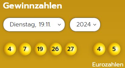 Eurojackpot: Zahlen & Quoten der Dienstags-Ziehung