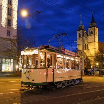 Mit der Advents-Straßenbahn heute in den Herrenkrug