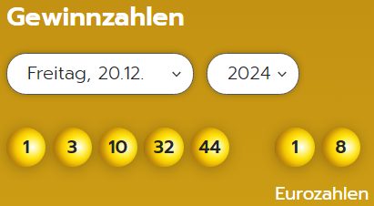 Eurojackpot: Zahlen & Quoten der Freitags-Ziehung