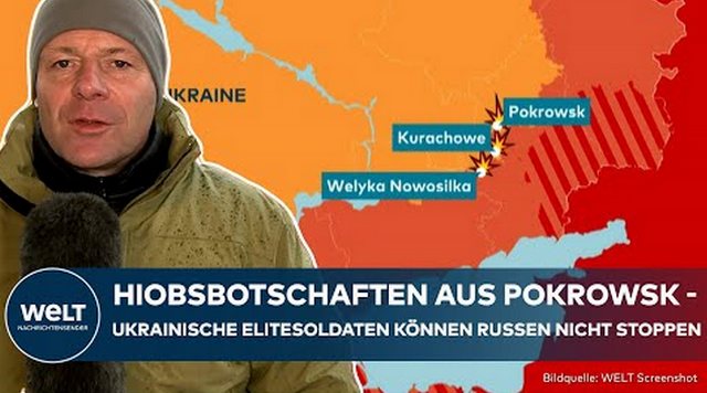 UKRAINE-KRIEG: Ostfront vor Bruch – Russen vor strategischem Verkehrsknotenpunkt Pokrowsk