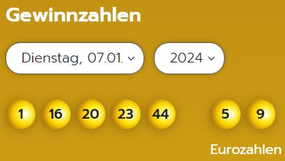 Eurojackpot: Zahlen & Quoten der Dienstags-Ziehung