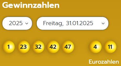 Eurojackpot: Zahlen & Quoten der Freitags-Ziehung