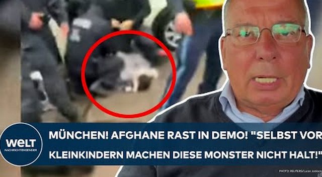 ANSCHLAG IN MÜNCHEN: Afghane rast in Demo! „Selbst vor Kleinkindern machen diese Monster nicht Halt“