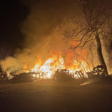 Feuerwehr im Einsatz: Brand einer Finnhütte