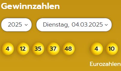 Eurojackpot: Zahlen & Quoten der Dienstags-Ziehung